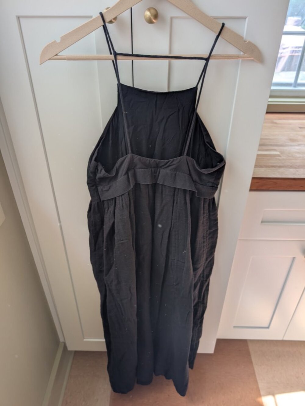 Free People Black Linen Mid Length Dress – Size Small - Picture 3 of 5